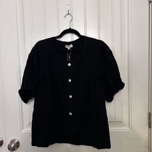 Roolee Black Button-Up Blouse